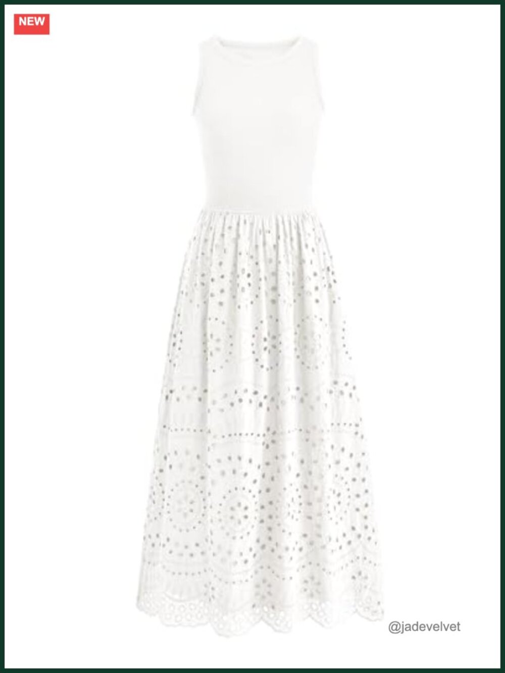 Sleeveless Lace Eyelet Cotton Maxi Dress with Pockets Boho Summer Sundress - Picture 1 of 6
